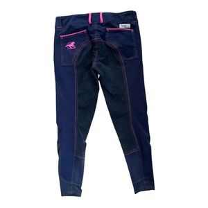 Piper by SmartPak Embroidered Equestrian Breeches Women's Size 28R Blue/Pink